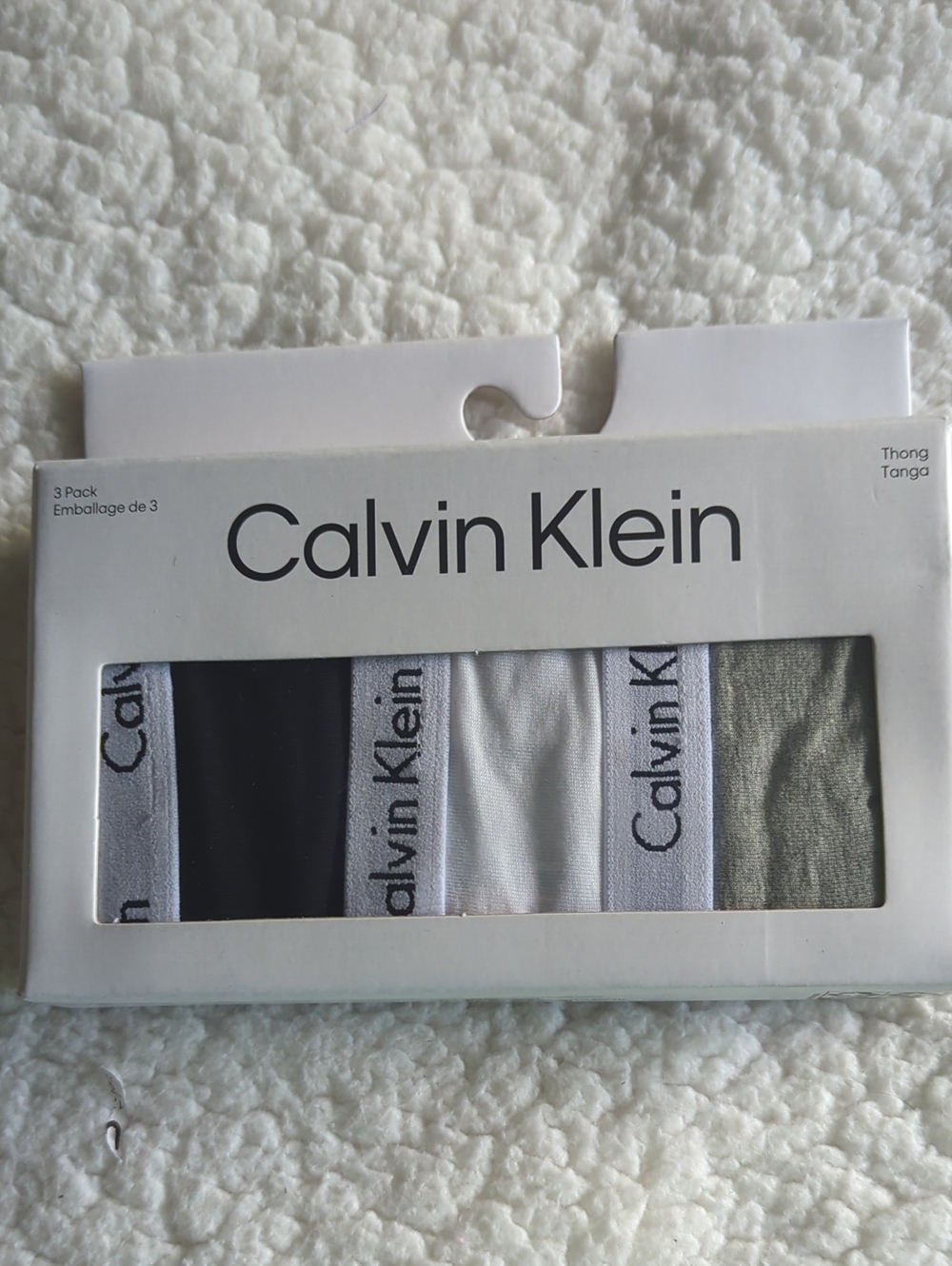Calvin Klein Women’s 3-Pack Thongs — Black, White, Gray